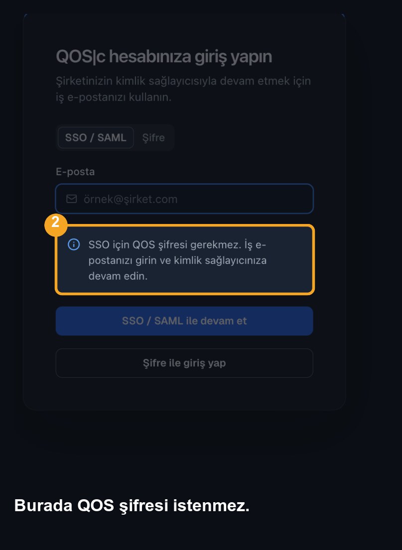 The notice box on the SSO tab, marked with an amber box.