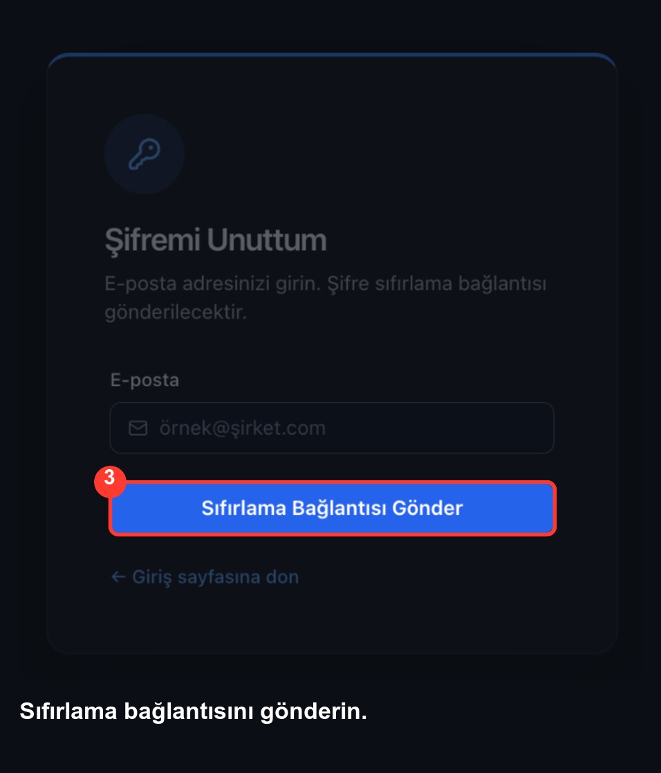 The Send reset link button on the Forgot password page, marked with a red box.